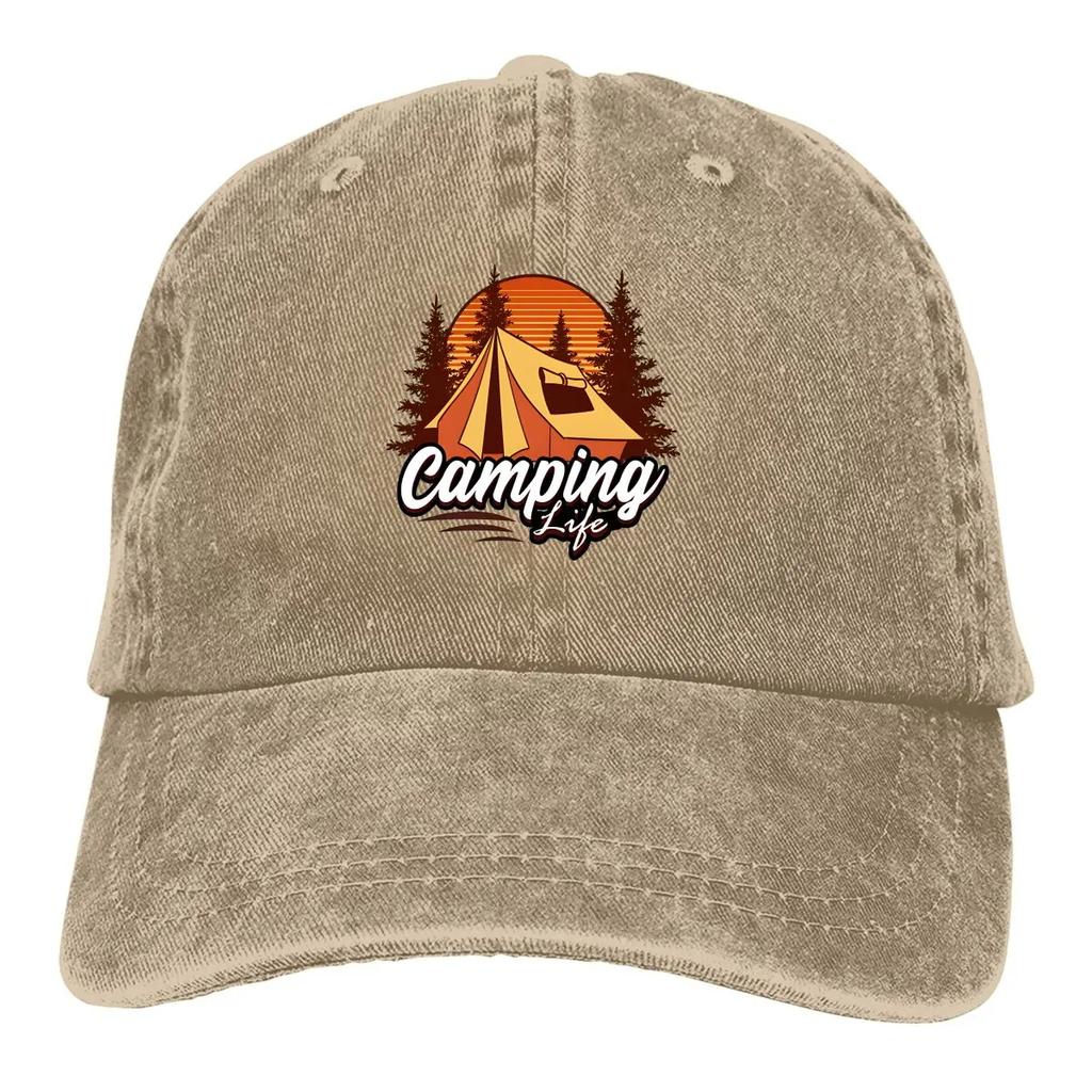 Pure Color Dad Hats Camping Life Women's Hat Sun Visor Baseball Caps Camper Camping Peaked Cap