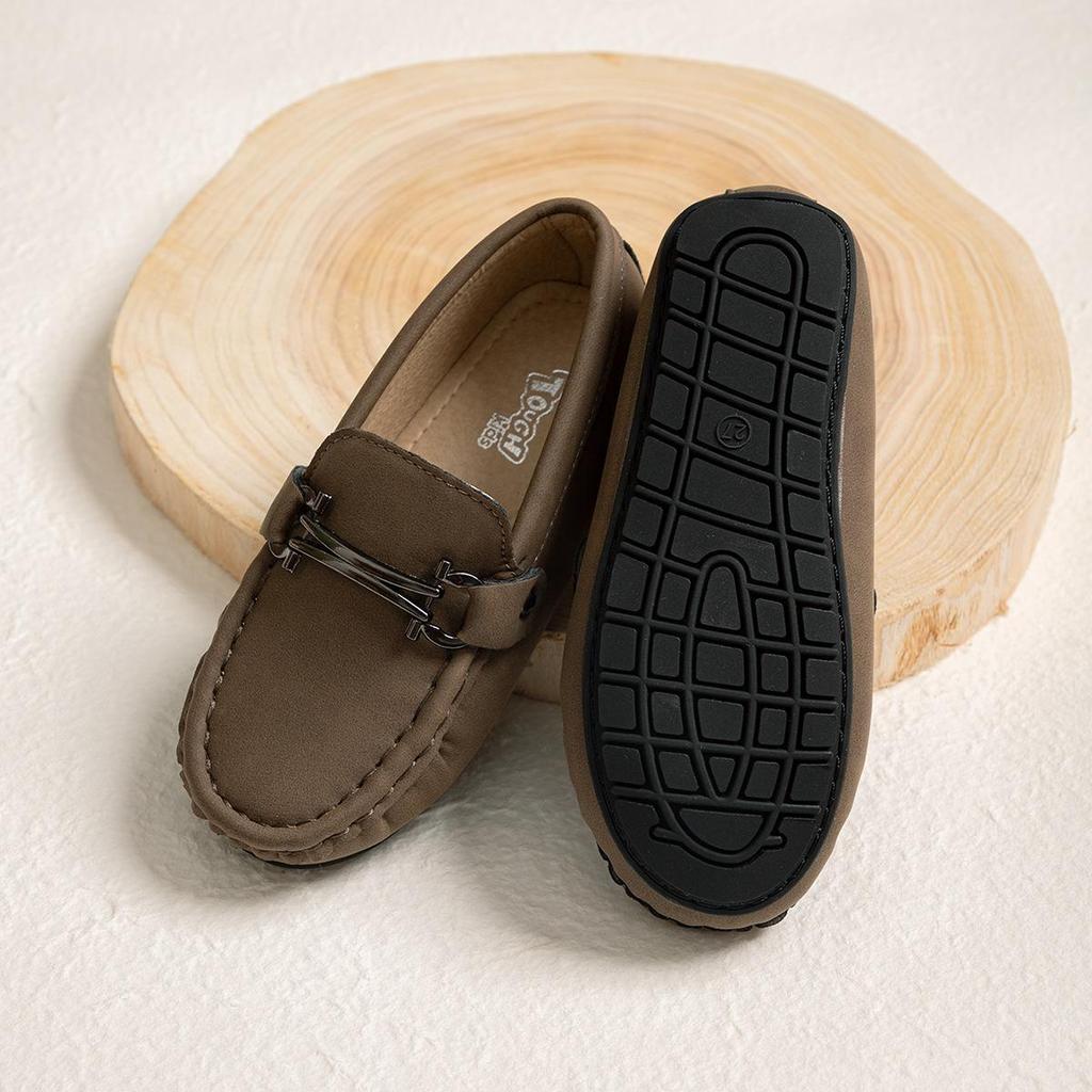 Модные повседневные кожаные туфли для мальчиков в корейском стиле с нескользящей подошвой - мягкая подошва, удобные для осени и зимы