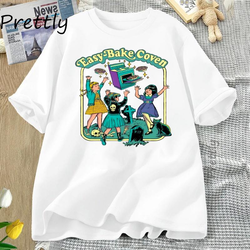 Halloween Tshirt Easy Bake Coven Halloween Retro 90s T Shirt Women Unisex Casual Short Sleeve Graphic T Shirts Womens Clothing