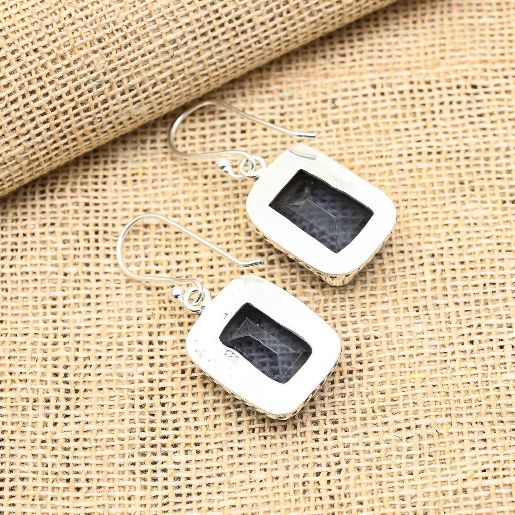 Восхитительные ювелирные серьги ручной работы из стерлингового серебра 925 пробы с драгоценным камнем иолит для нее