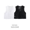 Kaslead New Arrival Women's Fashion Style Vertical Lace Embroider Decorative Sleeveless Shirt 3017905 800