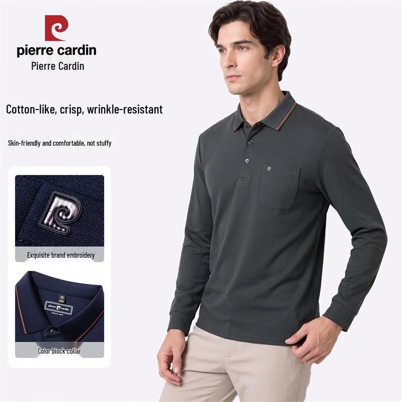 Pierre Cardin Men's Cotton-Modal Long Sleeve Polo Shirt