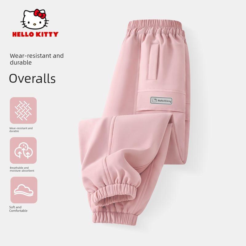 Детские брюки Hello Kitty Весна и Осень 2026 Новые черные спортивные штаны Детские брюки Весенний модный стиль