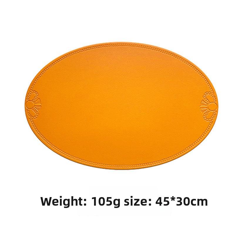 Retro Imitation Leather Placemat Waterproof and Oil-proof Western Dining Mat Nordic Thermal Insulation Mat Table Mat Household Anti-scalding Mat