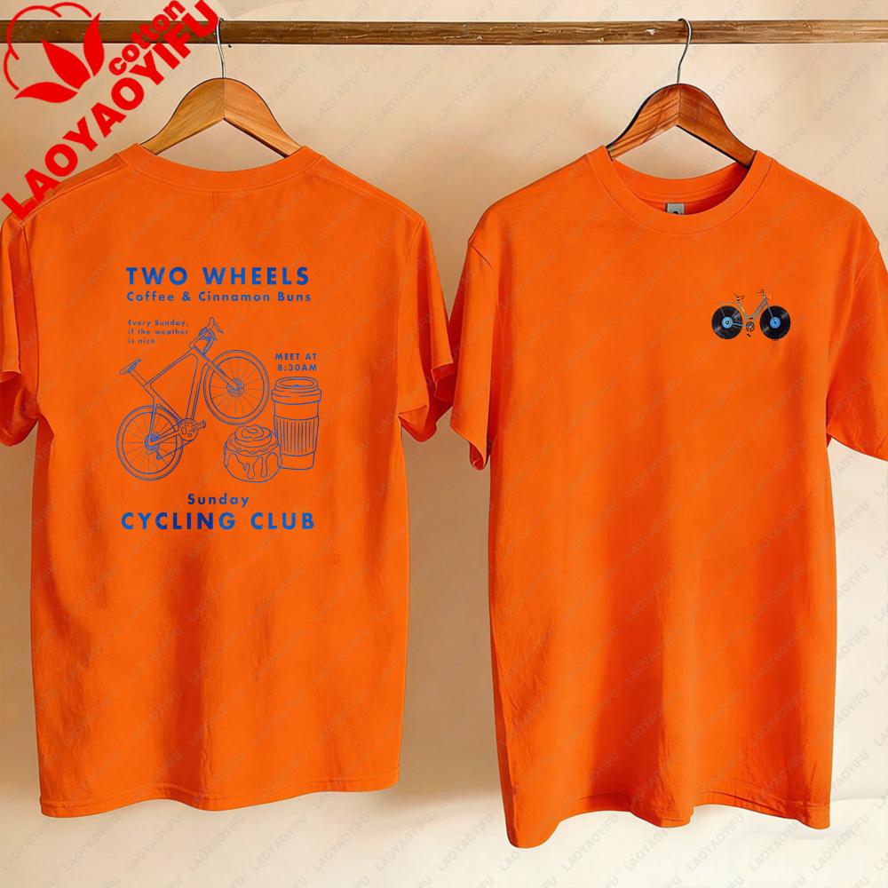 Sunday Cycling Club Tee Organic Cotton Unisex Road Bike Graphic TShirt Oversized T Shirt Graphic T Shirts High Quality Cotton