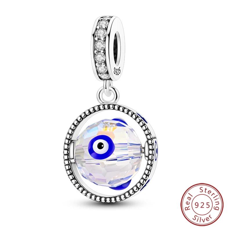 100% Медь Синий Круглый Кристалл Древо Жизни Ангел Звезда Луна Подвески Шармы Подходят для Оригинальных Браслетов DIY Ювелирные Изделия