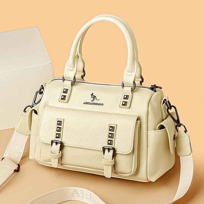 2024 Высококачественные женские сумки из мягкой кожи Роскошные дизайнерские женские сумки-бостон Роскошные вместительные сумки через плечо Sac A Main
