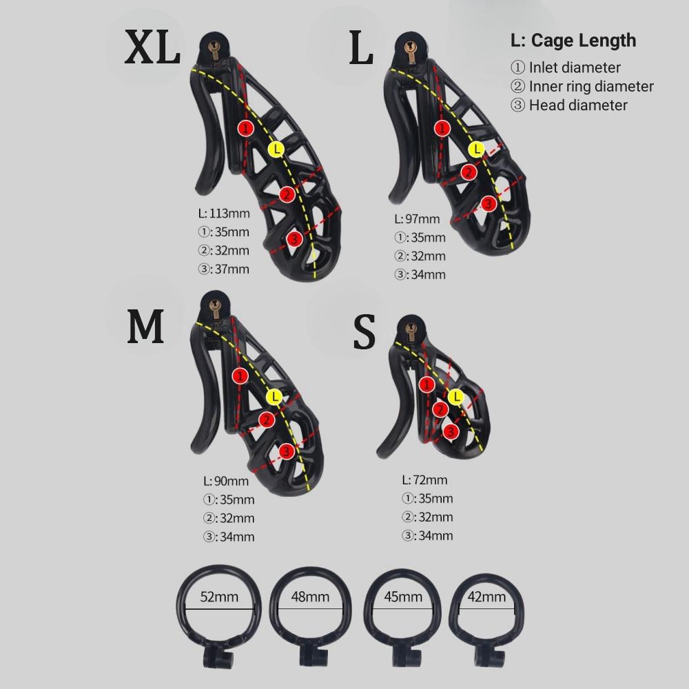 Мужской замок целомудрия целомудренный сосуд черный свет ПВХ пенис кольцо защелкивающееся кольцо многоразмерная клетка SM секс-игрушки BDSM