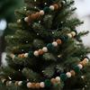 Lightweight Christmas Flocking Ball Garland Flocking Hanging Pom Pom Banner  Christmas Tree Decor
