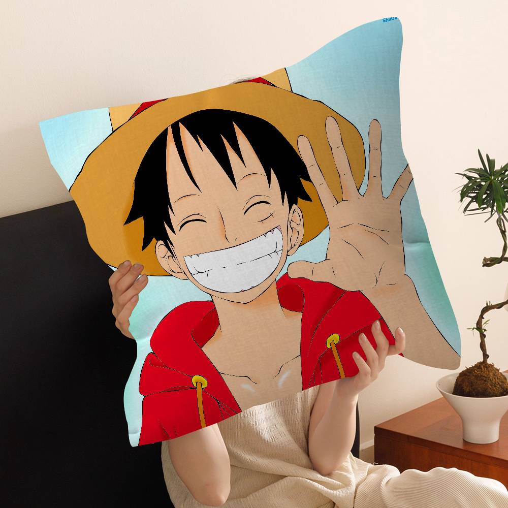 Наволочка с изображением Манки Д. Луффи из One Piece Эксклюзивная лимитированная серия для фанатов аниме Декор в тематике сокровищ для спальни студенческого общежития