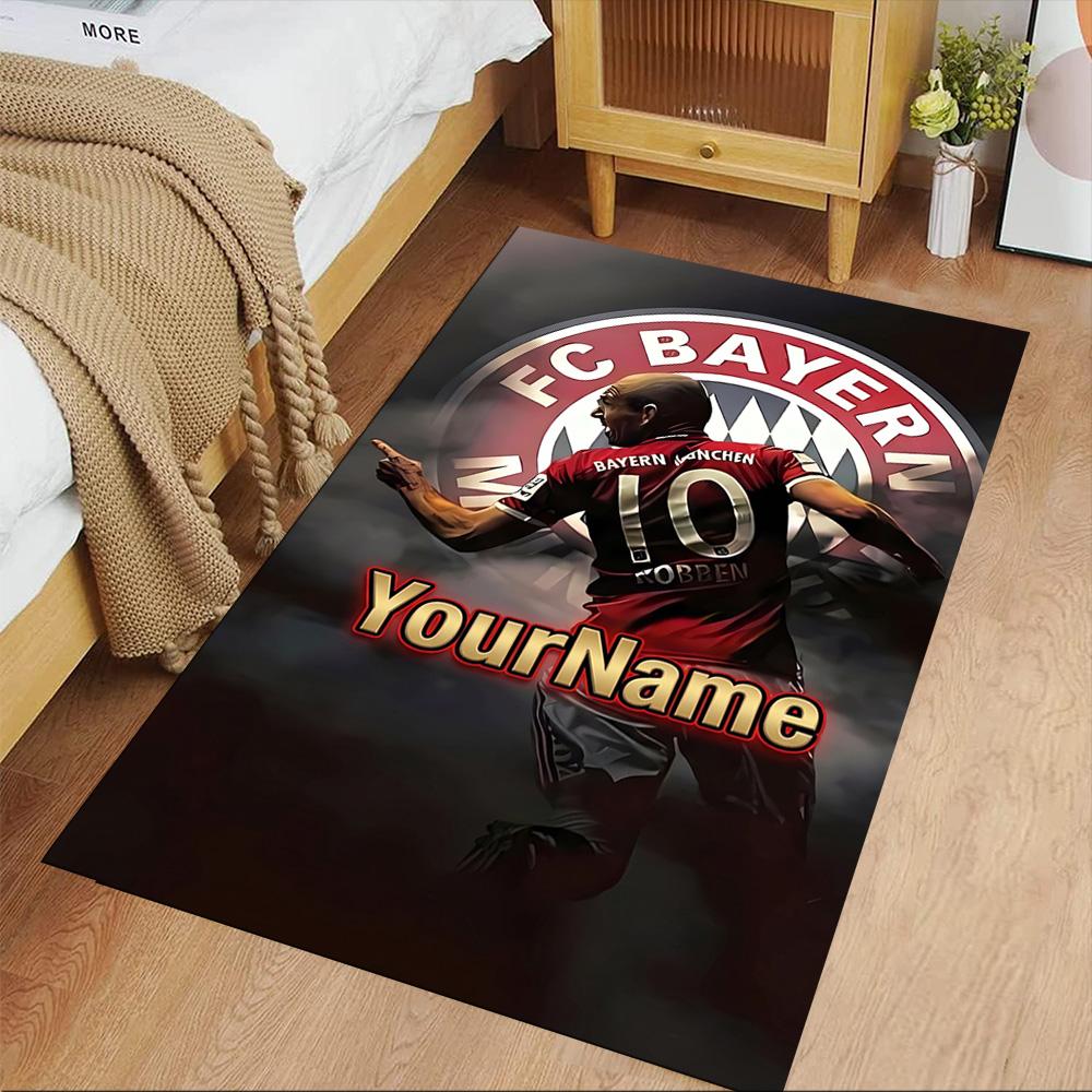 Bayern Munich Customized Name Floor Rug Office Rug Design for Bedrooms Hallway Living Rooms Study room Anti-slip Rug Decorate Offices