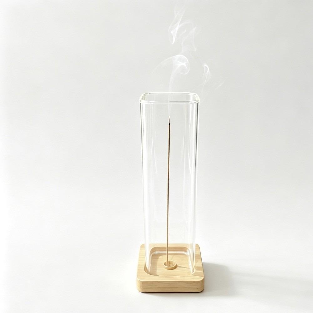Transparent Glass Incense Holder Zen Style Anti-Ash Flying Incense Burner Ash Catcher  Yoga