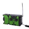 AM FM WB Radio Hand Crank Solar Battery Operated Portable Radio with Weather SOS Alert LED Flashlight for Camping Emergency Green