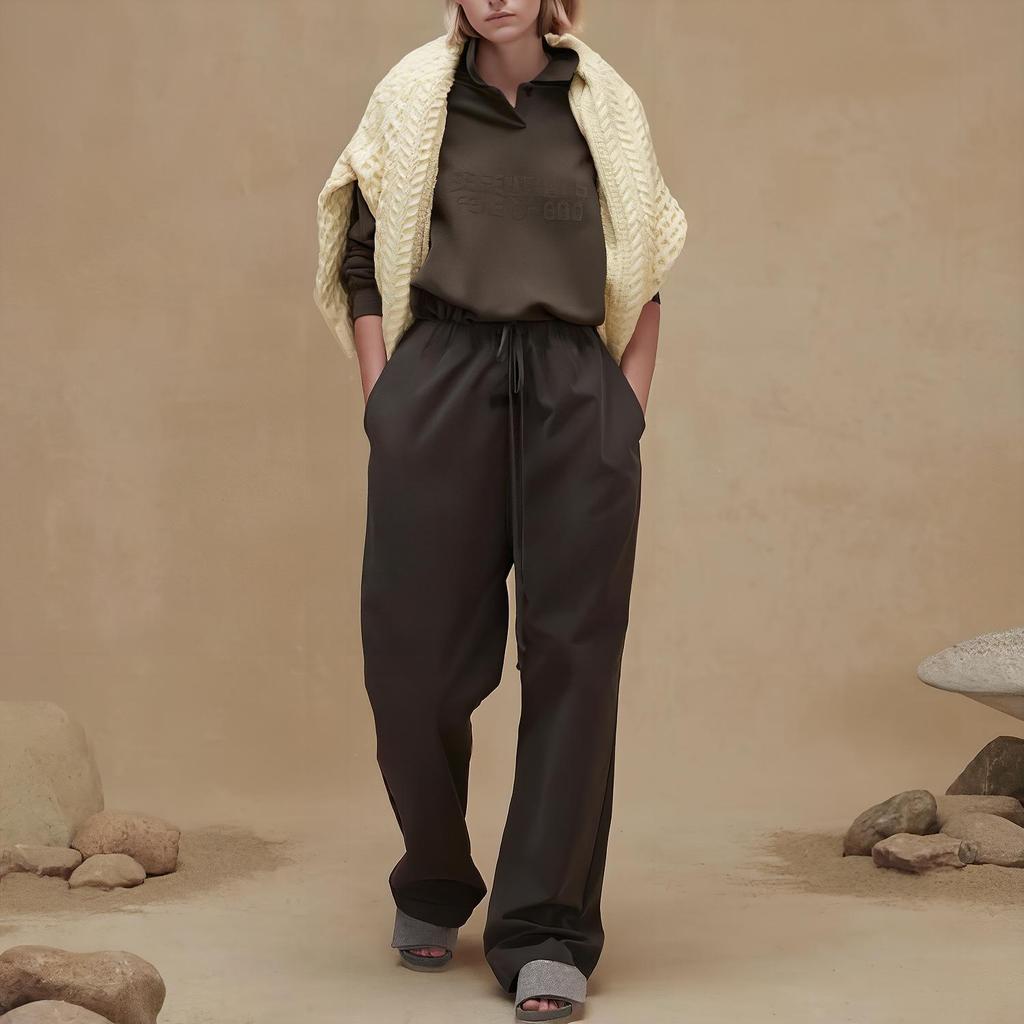 Fear of God Essentials FW22 Лонгслив Поло Женские топы Черно-серый Серо-черный FOG-FW22-386