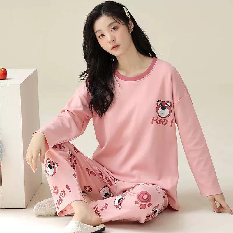 18 цветов, новая зимняя пижама, женская, корейская версия, с длинными рукавами, костюм для домашней одежды, свободная, большого размера, костюм из двух частей, можно носить на улице