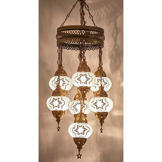 Мозаичная лампа 7 Аутентичная подвесная лампа Люстра Красочная подвесная люстра Спиральная подвесная лампа