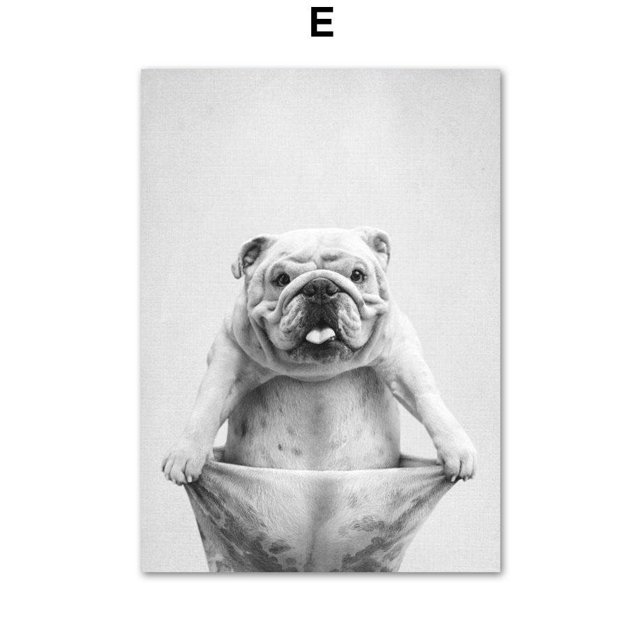 Танцы Йога кошка собака обезьяна настенная живопись на холсте черно-белые постеры на скандинавскую тему и принты настенные панно для декора гостиной