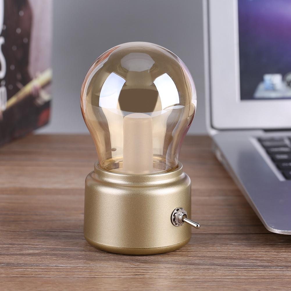 Ретро светодиодный ночник USB-перезаряжаемый ночник Золотой