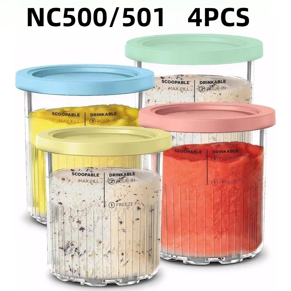 2PCS/4PCS Reusable Ice Cream Cup Replacement Creamy Icecream Containers Storage Jar Desserts