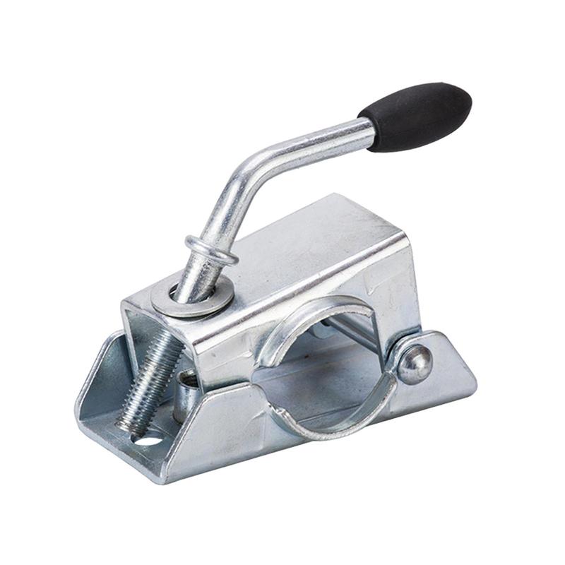 Nonslip Handle Trailer Jack Split Clamp Galvanized Steel Support Equipment for 48mm Pipe Fitting