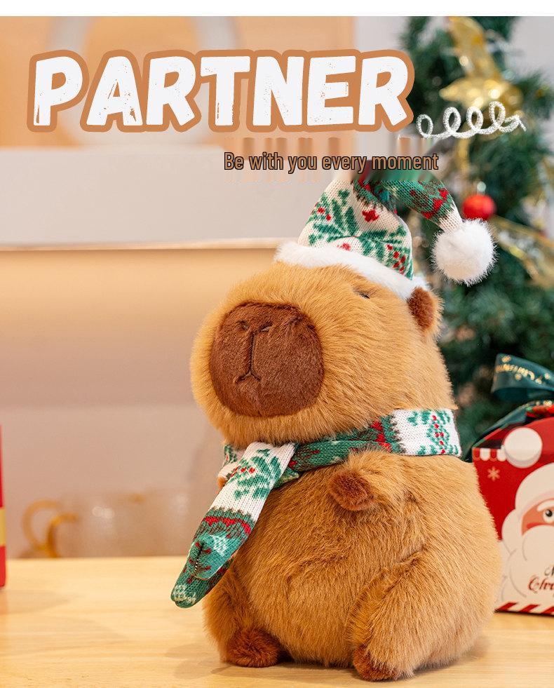 Капибара Рождественская Плюшевая Игрушка и Набор Открыток – Мягкая Игрушка Кукла для Обнимания