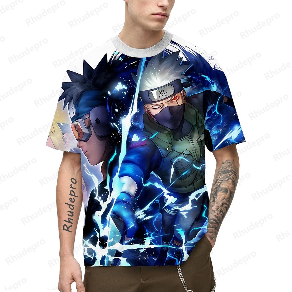 Футболки в стиле хип-хоп для мужчин, мужская футболка, новая одежда, Наруто, короткий рукав, косплей, большие размеры, одежда 2020 года, футболки, подарок, топы 2024 года