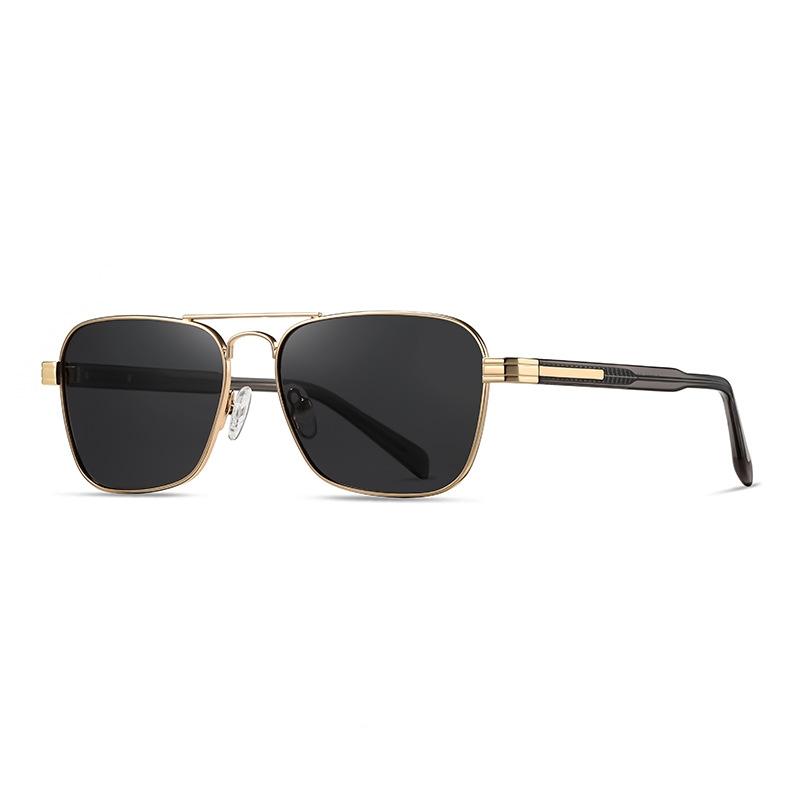 TFTB Fashion Classic Pilot Men's Polarized Sunglasses Driving Fishing UV Protection Retro Double Beam Alloy Eyeglasses S15223