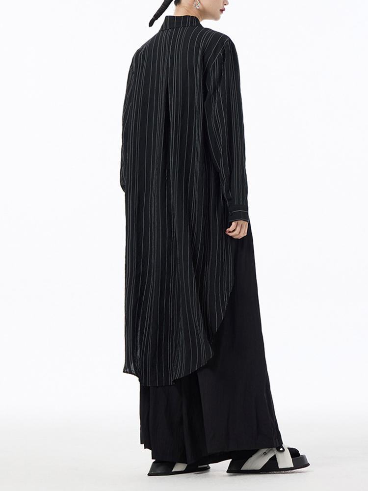 Xitao Асимметричная полосатая однобортная женская рубашка ZY8917