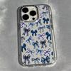 Blue Bow Pattern Soft Phone Case For IPhone 17 16 16e 14 13 12 Mini 11 15 Pro Max X 13Pro 17 Air Anti-drop Airbag Cover Funda