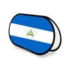 Drapeau Ovale - Nicaragua - 70 X 120 Cm - Polyester - Impression Recto/verso - Pliable Rétractable