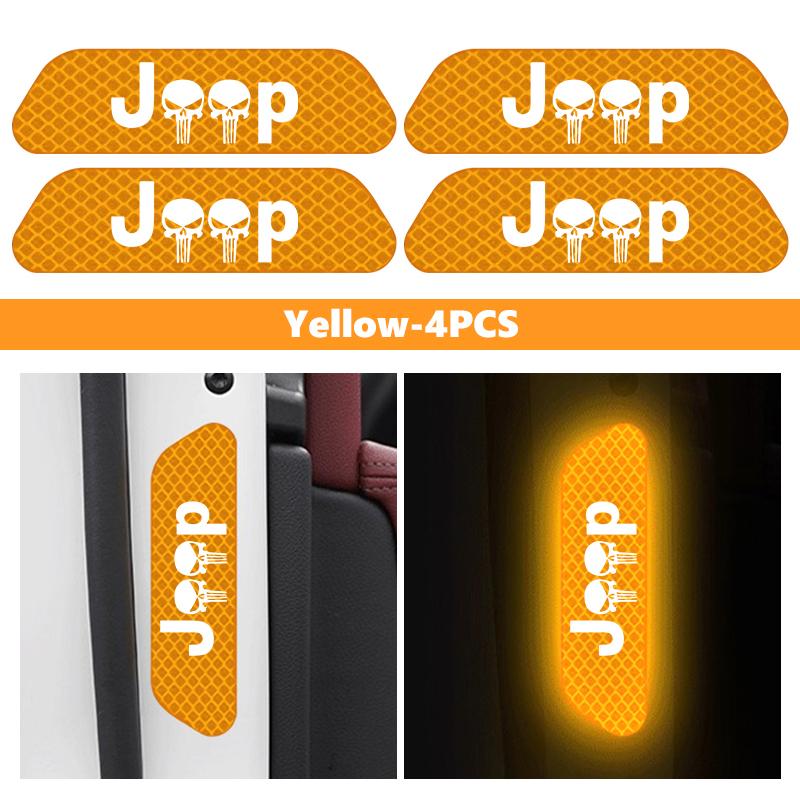 AJL6 Car Door Diamond Reflective Sticker Body Side Anti-collision Protection Stickers For Jeep Cherokee Patriot Liberty Wrangler JK