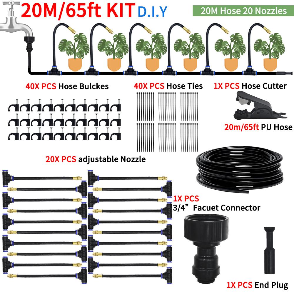 DIY Adjustable Spray Kit - Garden Irrigation Cooling Misting System