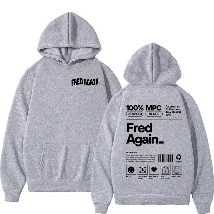 Fred Again Music Album Print Hoodie Men Women Hip Hop Fashion Pullover Sweatshirt Casual Long Sleeve Oversized Hooded Streetwear