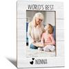World's Best Auntie Picture Frame, Mother's Day Birthday Gifts for Auntie Grandma, Best Grandma Photo Frame 4X6, Grandmother Gifts Wooden Photo