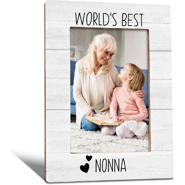 World's Best Auntie Picture Frame, Mother's Day Birthday Gifts for Auntie Grandma, Best Grandma Photo Frame 4X6, Grandmother Gifts Wooden Photo