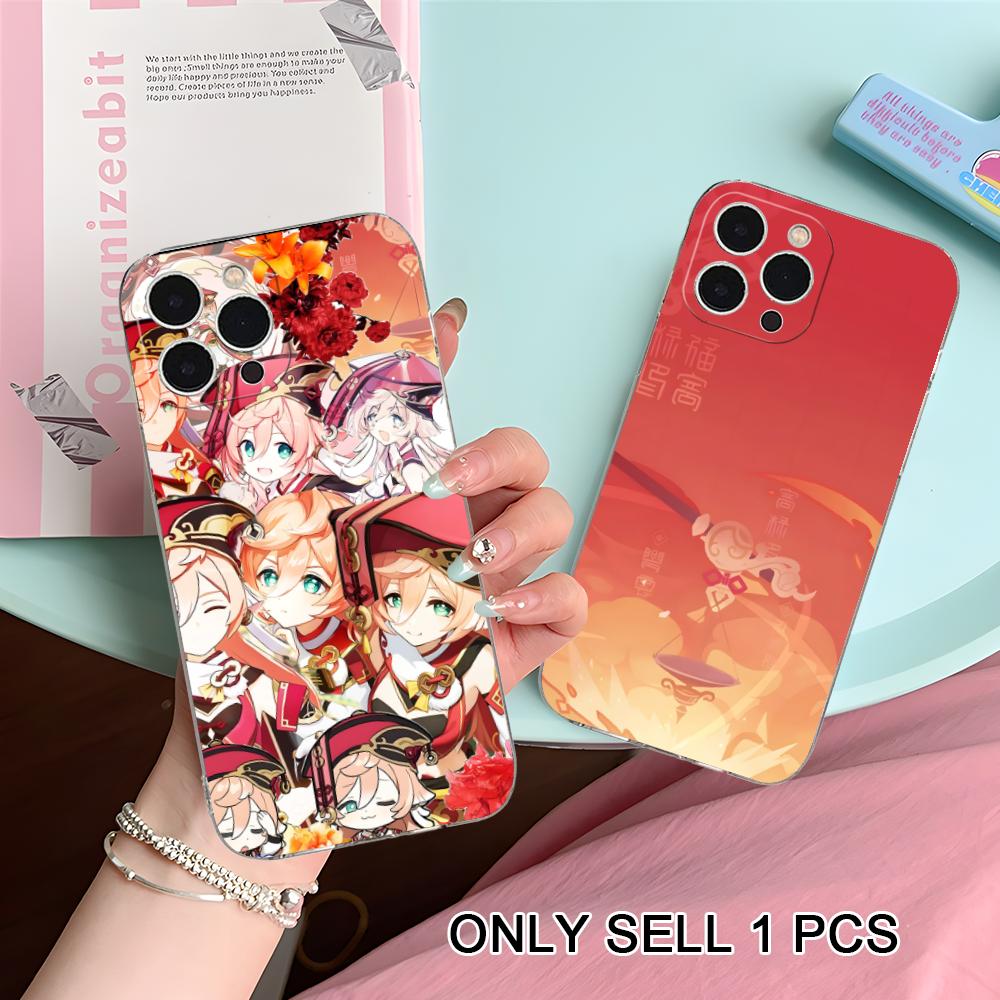 Game GI Yanfei Clear TPU Mobile Case for iPhone 17 16 15 14 13 12 11 X XR XS Air Pro Max Plus Mini Colorful Cover