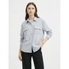 Shop   Women S Daily Collared Two Pocket Shirt blouSe Gray Naru Wbl 21043