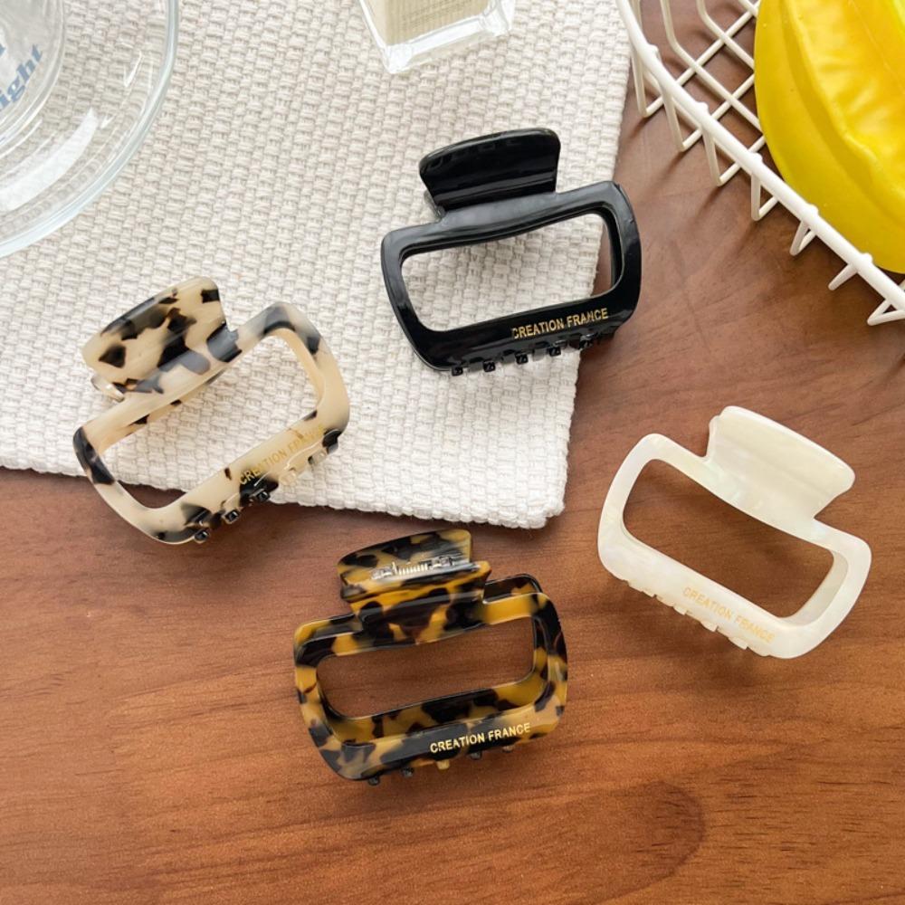 Acetate Square Hair Claw Elegant Hair Clip Retro Horsetail Clip  Girls