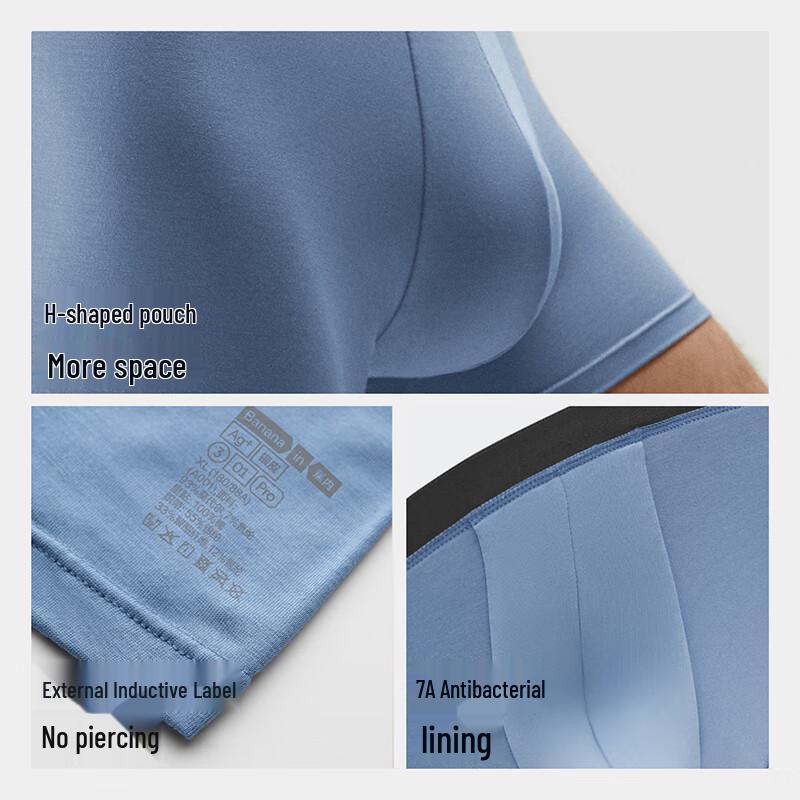 Мужские модальные дышащие антибактериальные боксеры-брифы Bananain Silver Skin 301P (5-Pack)