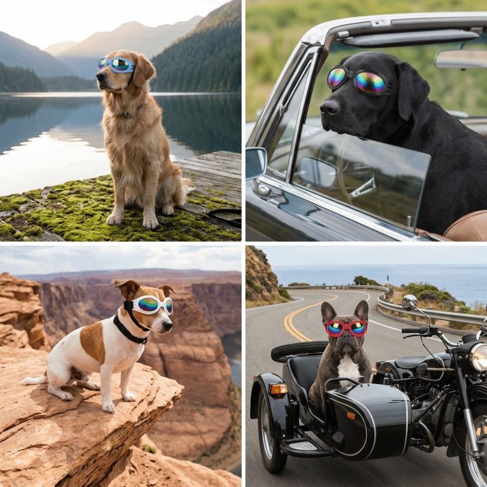 Foldable Structure Pet Sun Goggles Anti Ultraviolet Wind Tough Dog Sun Goggles Adjustable Fit Light Weight Pet Eyewear
