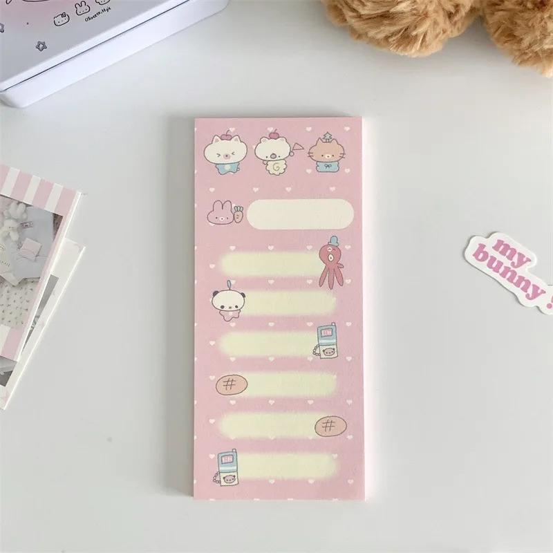 Korean Ins Cute Animal Memo Pad Non-sticky Kawaii Girl Loose-leaf Notepad Message Paper Scrapbook DIY Background Material Paper