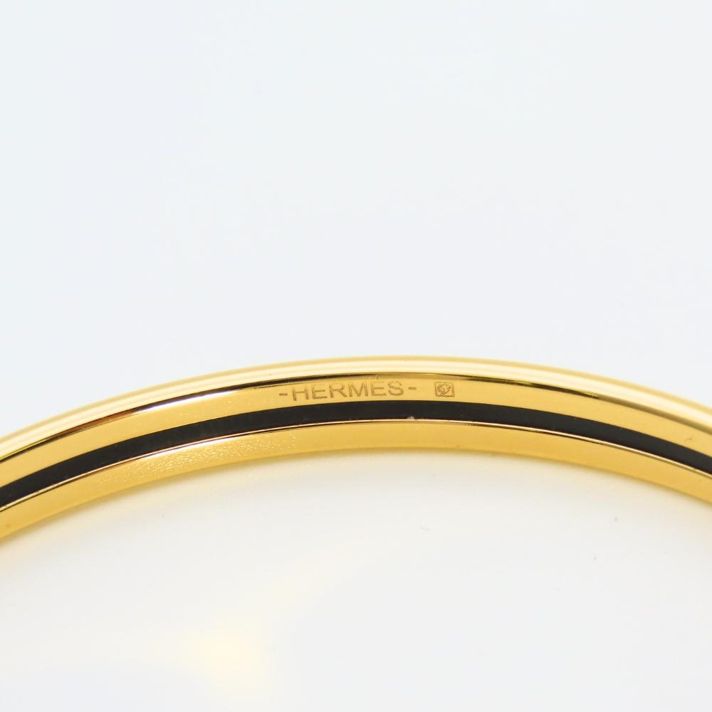 Used HERMES bracelet Uni enamel/metal 11.7g white gold Bangle