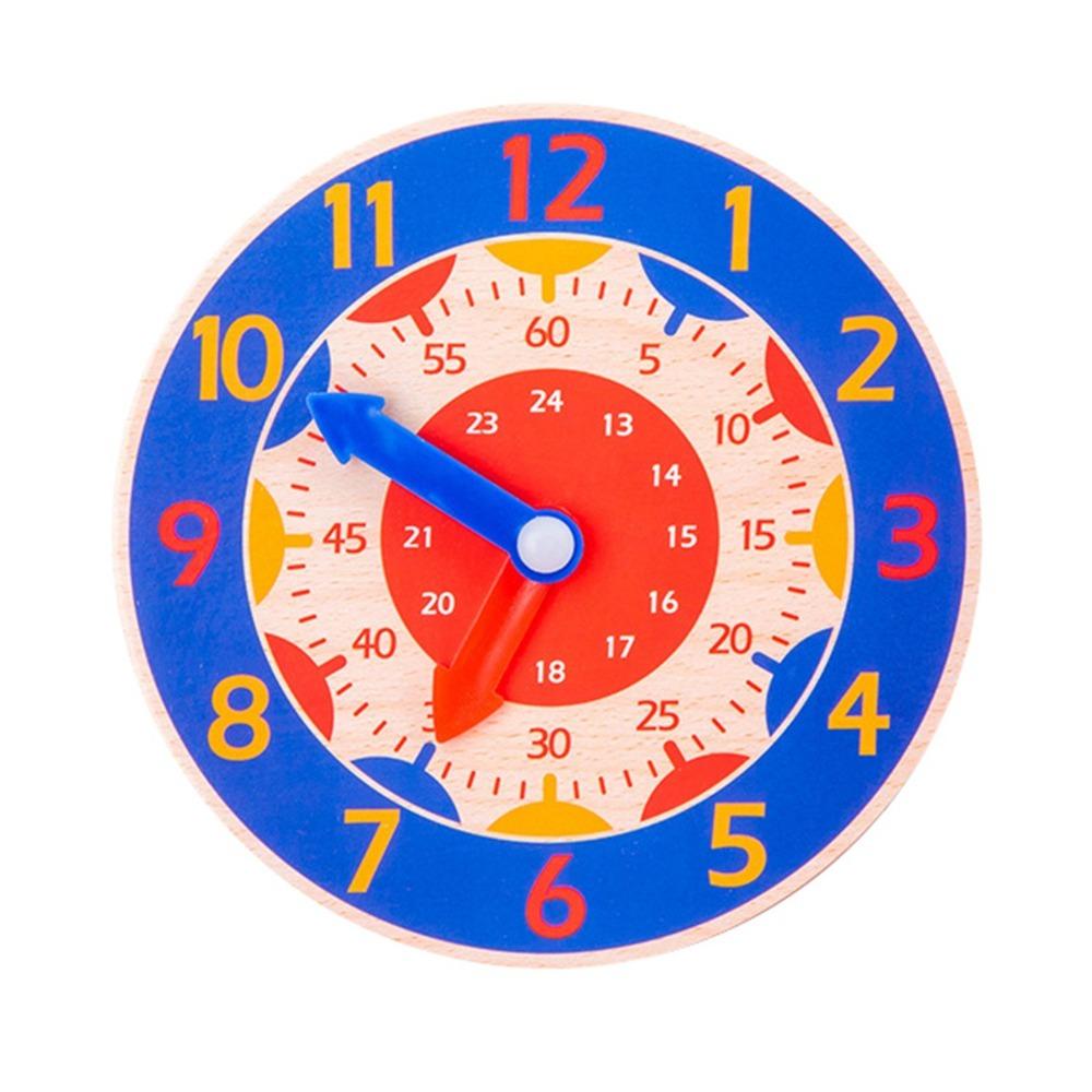 Teaching Function Wooden Teaching Clock Learning Clock Toy For 4 To 6 Years Old Kids
