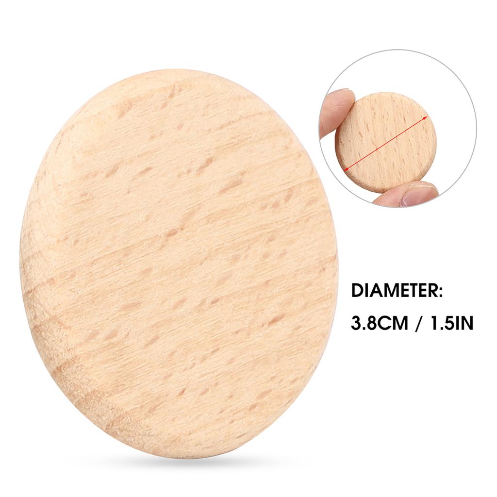 50 шт. круглых деревянных заготовок, ломтиков, бука, чипа, без отверстия, сделай сам, украшения ручной работы, аксессуары