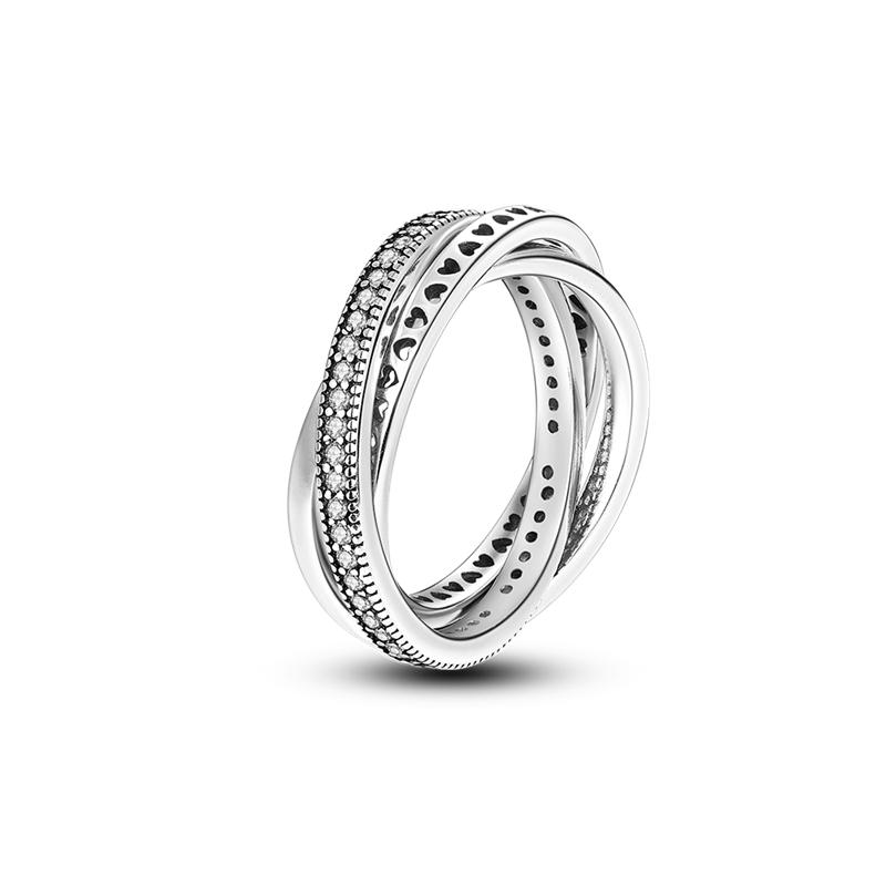 Модный тренд 925 Серебряное кольцо на палец Женские кольца Бесконечный цветок Принцесса Wishbone Сердце Обручальное кольцо Популярные ювелирные изделия Anillo