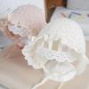 Flower Lace Baby Cap Lace Princess Hat with Large Brim Cute Lace Baby Princess Hat