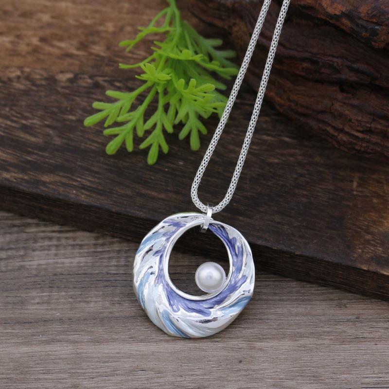 Новый кулон-кольцо с эмалью, женское креативное простое и высокочувственное нерегулярное кольцо-ожерелье