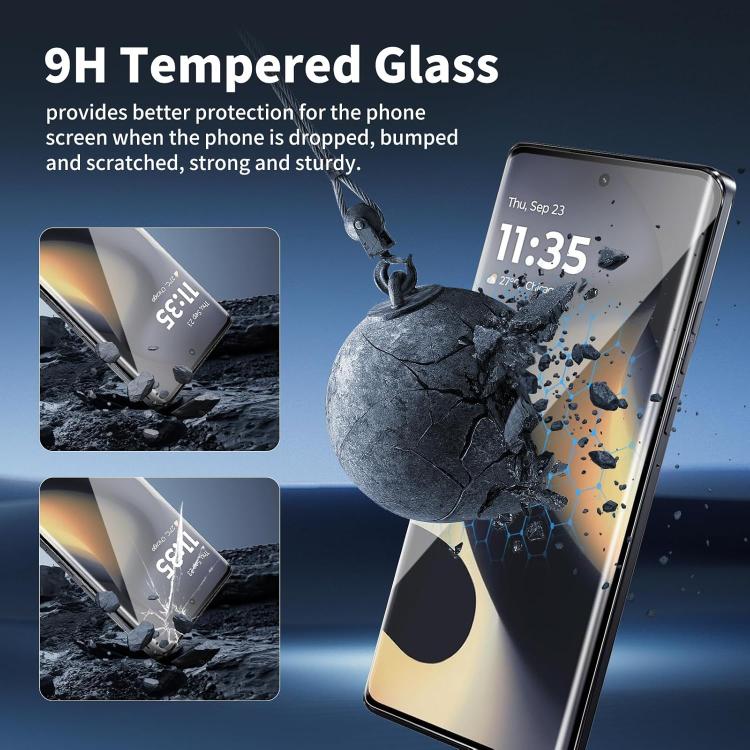 10pcs Kalebol Black Border Curved 9H+ Tempered Glass Screen Protector For Motorola Edge 70 Pro 5G