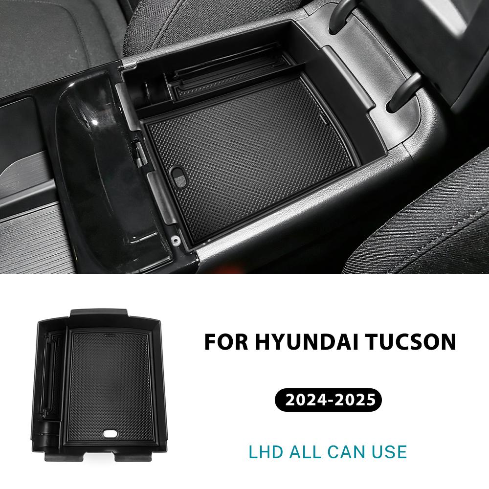 Center Console Tray Organizer for Hyundai Tucson 2025 ABS Armrest Storage Box