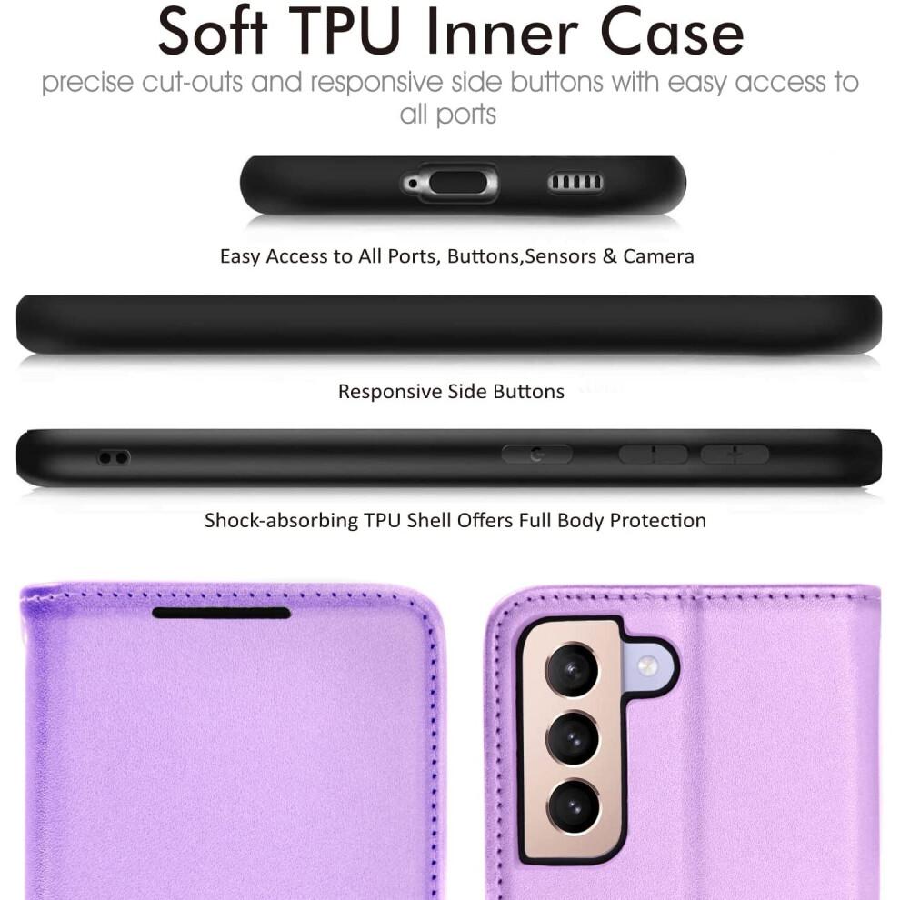 Galaxy S22 Plus Leather Wallet Case, Flip Protective Case Cover with Wallet Card Holder, Stand and Wrist Strap -...